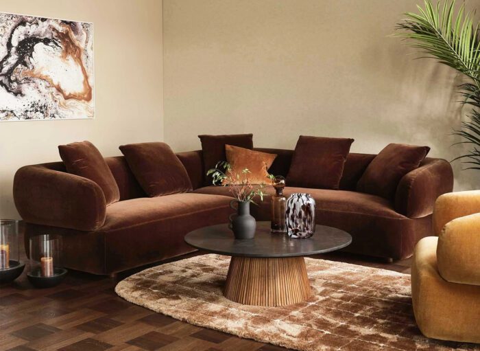 Barker and Stonehouse retro-inspired Blume corner sofa, £1,445.