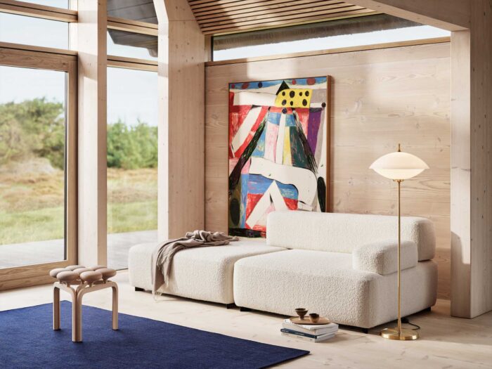 Whitewashed or limewashed wood creates a calming Nordic style cabin feel