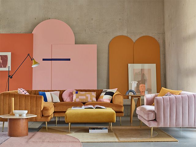 orange corner sofa 